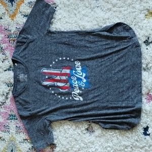 Royce peace and love distressed patriotic Tshirt